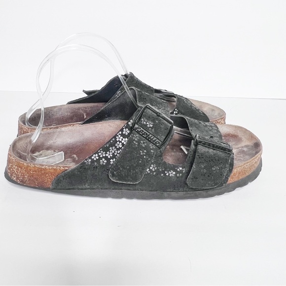 Birkenstock Shoes - Birkenstock Papillo Black Suede Flower Arizona Sandals Size 42 11 Women’s